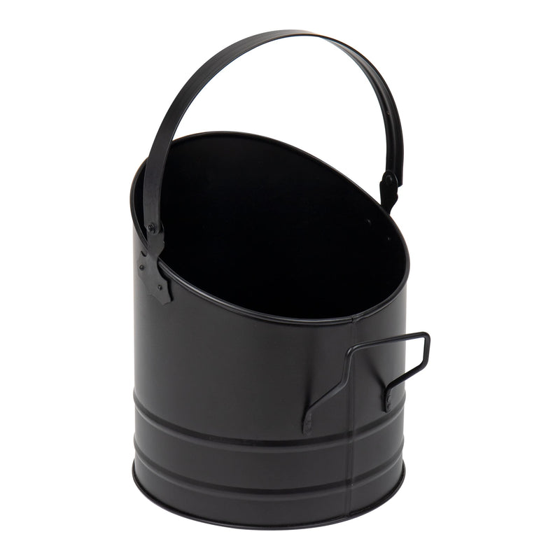 Mind Reader Fireplace Ash Bucket, 6L (1.5 gal) Capacity, Wood Stove, Fireplace Accessories, Metal, 9"L x 9"W x 10.5"H, Black Large