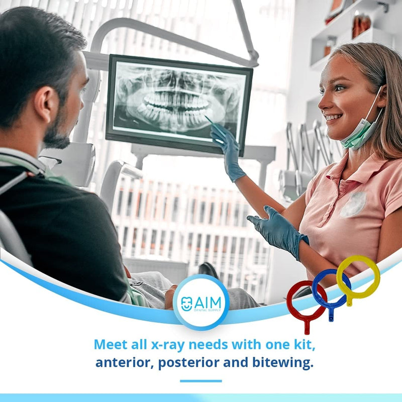 ADS - Dental X-Ray Positioning Indicator with Alignment Arm, Anterior, XCP Style, Rinn FPS 3000 Autoclavable, by Aim Dental Supply- Anterior (3, Blue, Aligning Arm) 3