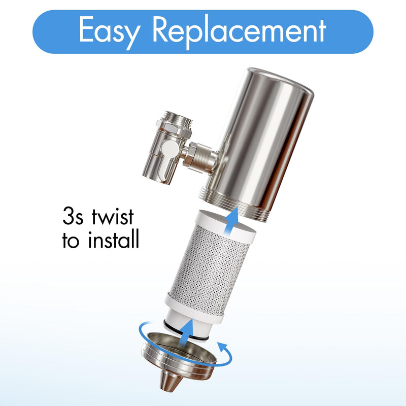 AIMADI Faucet Mount Water Filter System White