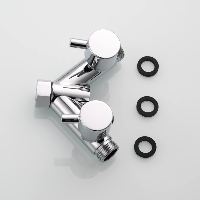 Tecmolog G1/2 Shower Diverter Shut Off Valve Brass Shower Head Splitter 2 Way for Bathroom, Chrome, DSF014A