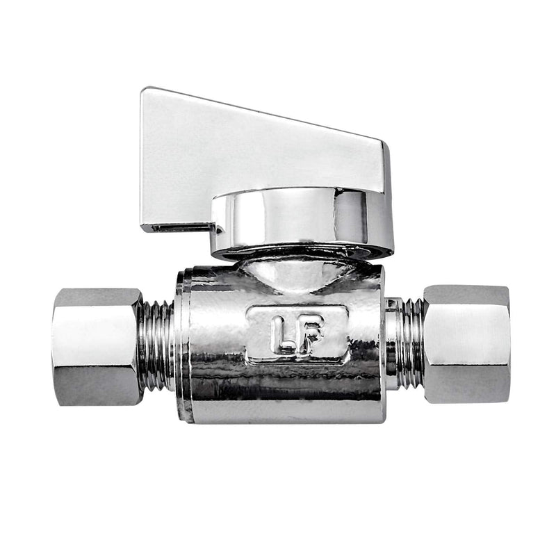 2 Pack Premium Brass 1/4" Compression x 1/4" Compression Angle Valve Quarter Turn Water Straight Angle Valve