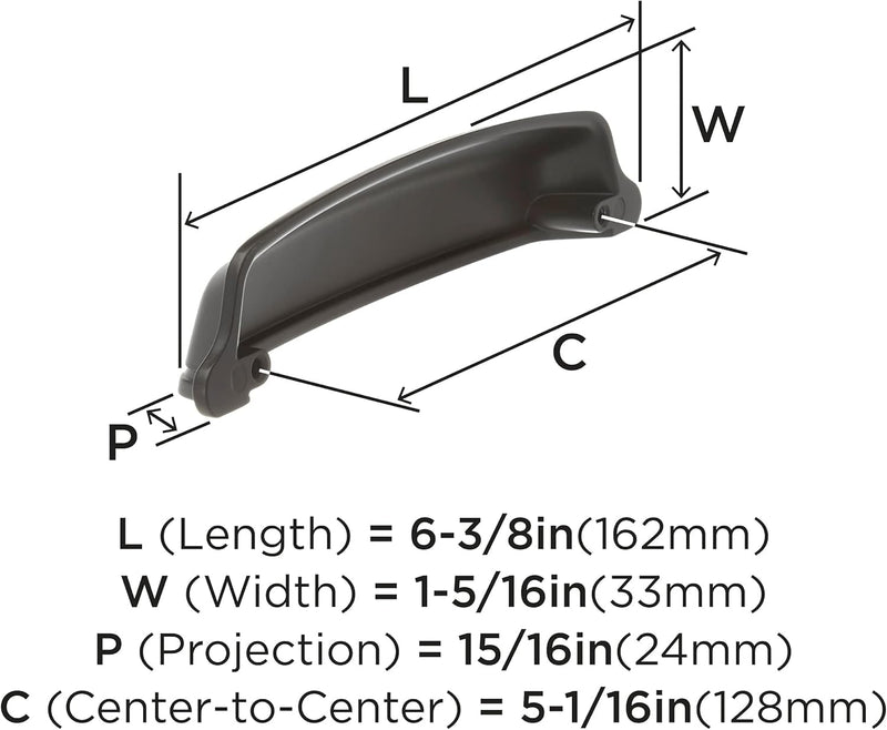 Amerock 10 Pack 5-1/16" Stature Matte Black Drawer Pull