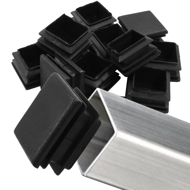 12 Pack 1 Inch (25mm) Square Plastic Plug, Square End Caps, Square Plastic End Caps Tubing Post End Cap for Square Tubing Post, Chairs and Furniture 12