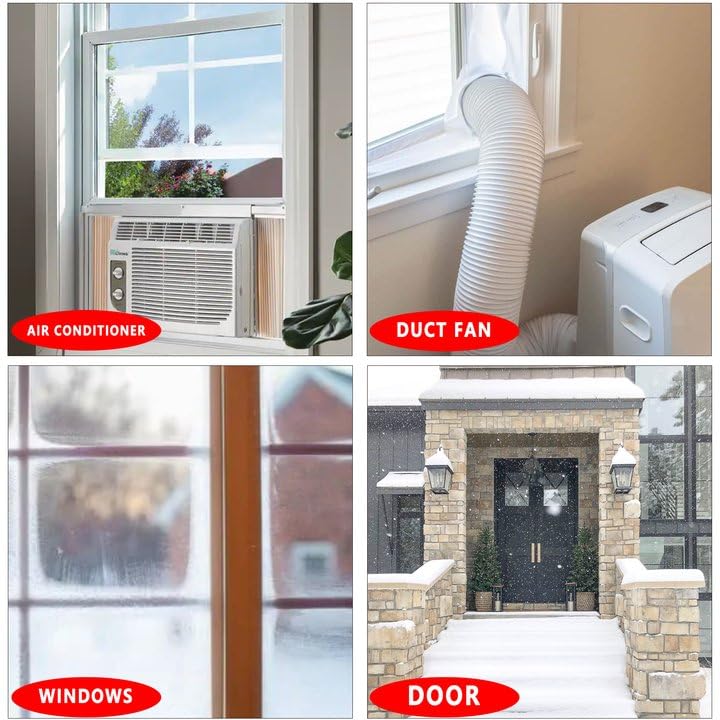 SWRT 2”x30yd/90ft Transparent Window Weather Sealing Tape, No Residue Window Insulation for Winter, Preventing Cold Air Loss in Summer Door and Window Seal Kit 2IN X 30YD