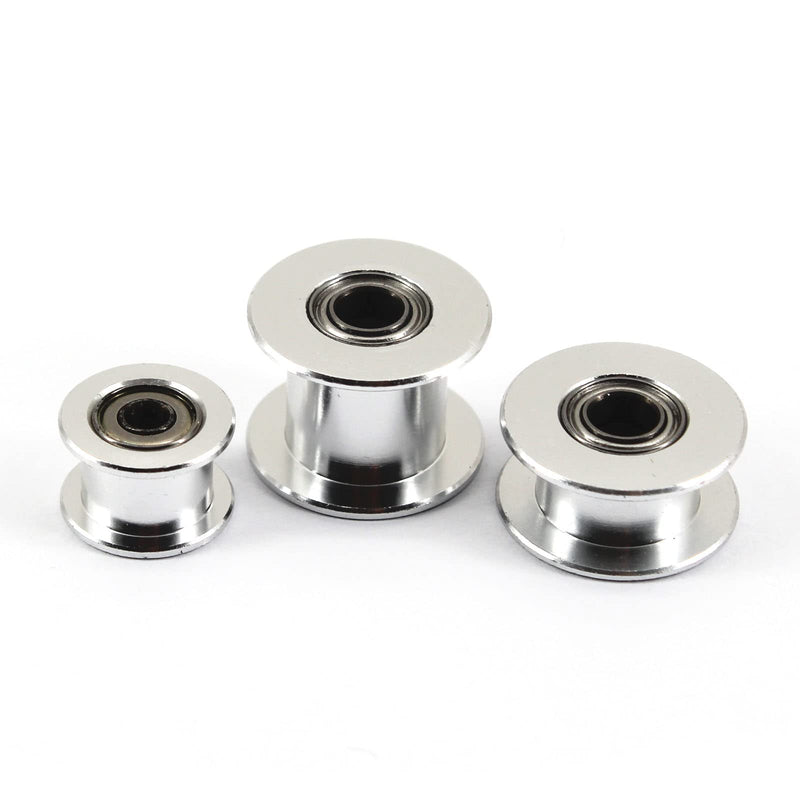 (Pack of 10)20 Teeth 5mm Bore 10mm Width Belt Silver Tone GT2 Idler Pulley Aluminum Alloy Toothless Timing Belt Pulley Wheel for 3D Printer Accessory 20 teeth 5mm bore 10mm Width Belt