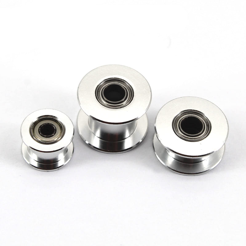 (Pack of 10)20 Teeth 5mm Bore 10mm Width Belt Silver Tone GT2 Idler Pulley Aluminum Alloy Toothless Timing Belt Pulley Wheel for 3D Printer Accessory 20 teeth 5mm bore 10mm Width Belt