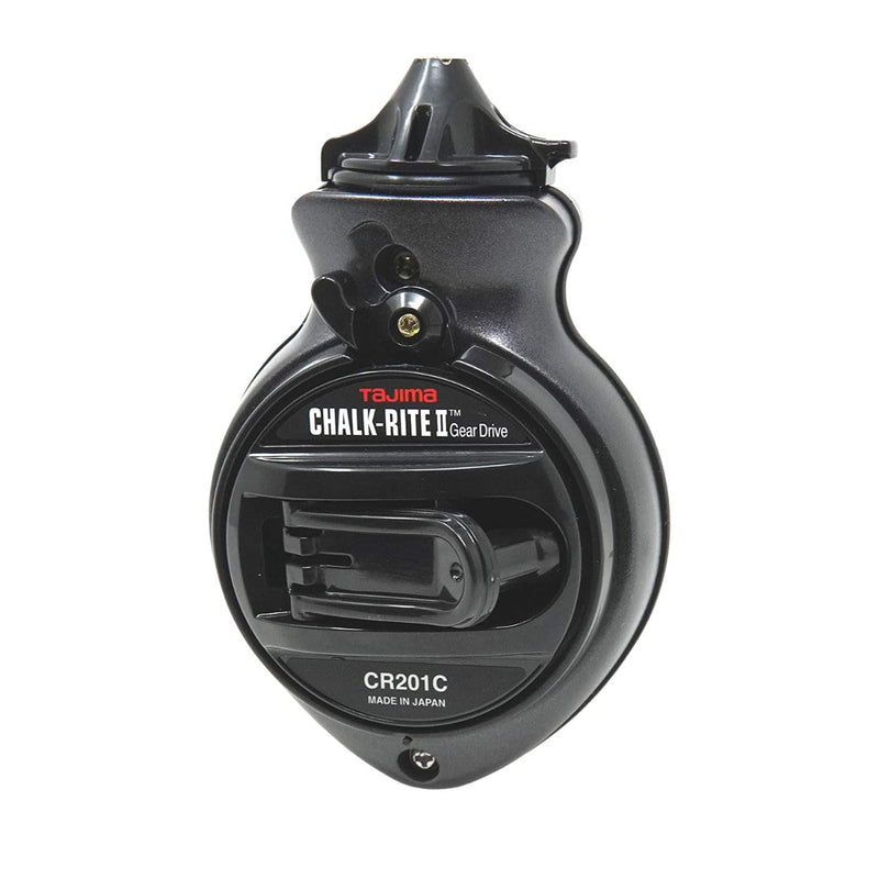 Tajima Chalk Line - Chalk-Rite II Chalk Box with Extra Bold 1mm Snap Line & Five Gear Quick Retrieval - CR201C-CPI Charcoal