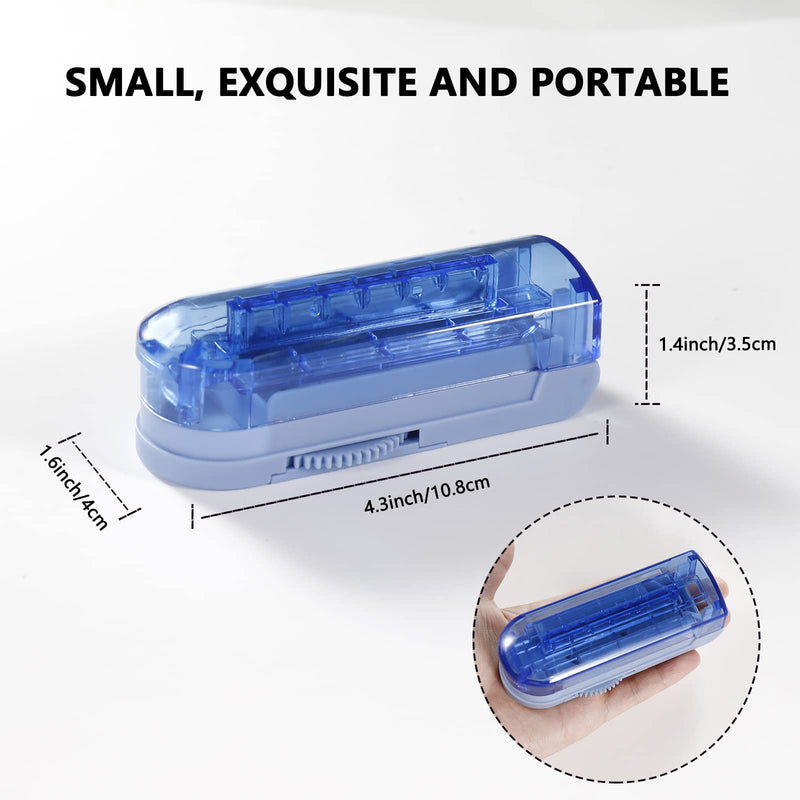 Multiple Pill Splitter, Adjustable Pill Cutter, Stainless Steel Cutting Blade & Blade Guard, with Accurate Pill Alignment, for Cutting Small Pills or Large Pills in Half (Blue) Blue