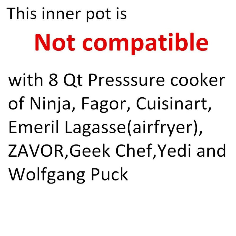 Original 8Qt Power Cooker XL Replacement Inner Pot Stainless Steel Compatible with 8 Quart Power Pressure Cooker Model PPC772 (or #PPC772) PPC780 (or #PPC780) and WAL3 Stainless Steel Inner Pot Parts for 8Qt
