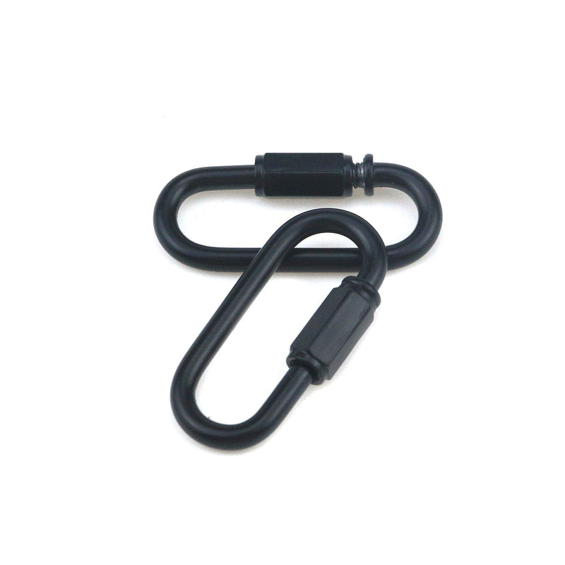 Heavy Duty D Shape Chain Locking, M4 4MM Chain Quick Link Connector- Black (Pack of 6)