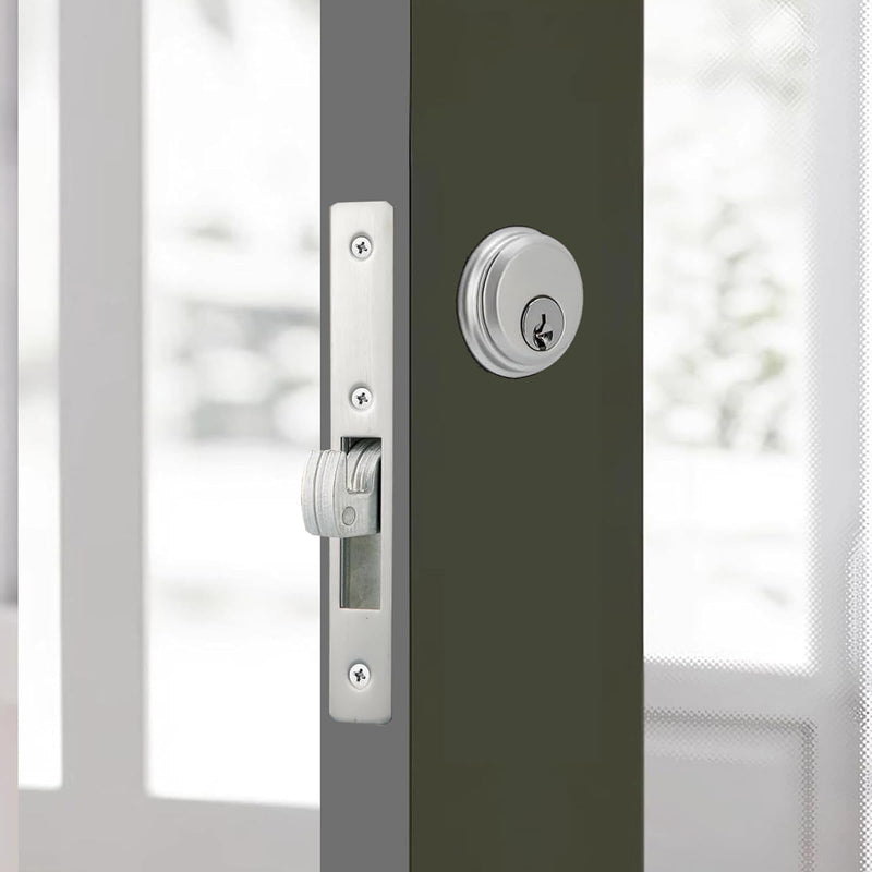 Storefront Mortice Hook Door Lock, Commercial Door Locks Mortise Cylinder Combo, Mortise Cylinder Hook Bolt with Keys(1-1/8" Backset) Hook locking tongue