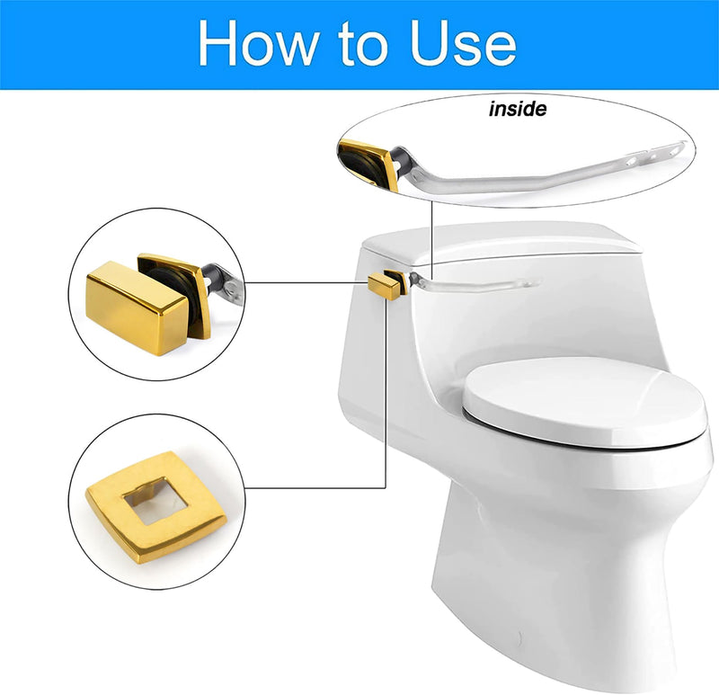 Universal Side Mount Toilet Handle Compatible with Kohler 85114-CP Trip Lever Kit, Toilet Tank Parts Handle Replacement, Vibrant (Polished Gold)