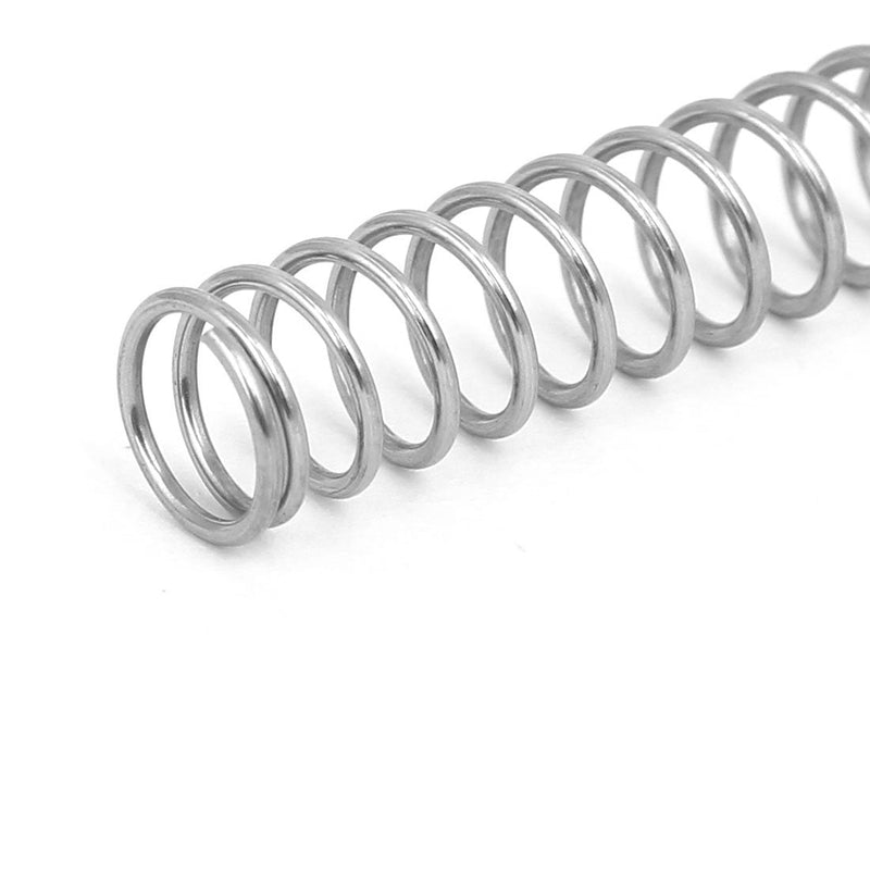 uxcell Compression Spring,304 Stainless Steel,8mm OD,0.8mm Wire Size,305mm Free Length,Silver Tone