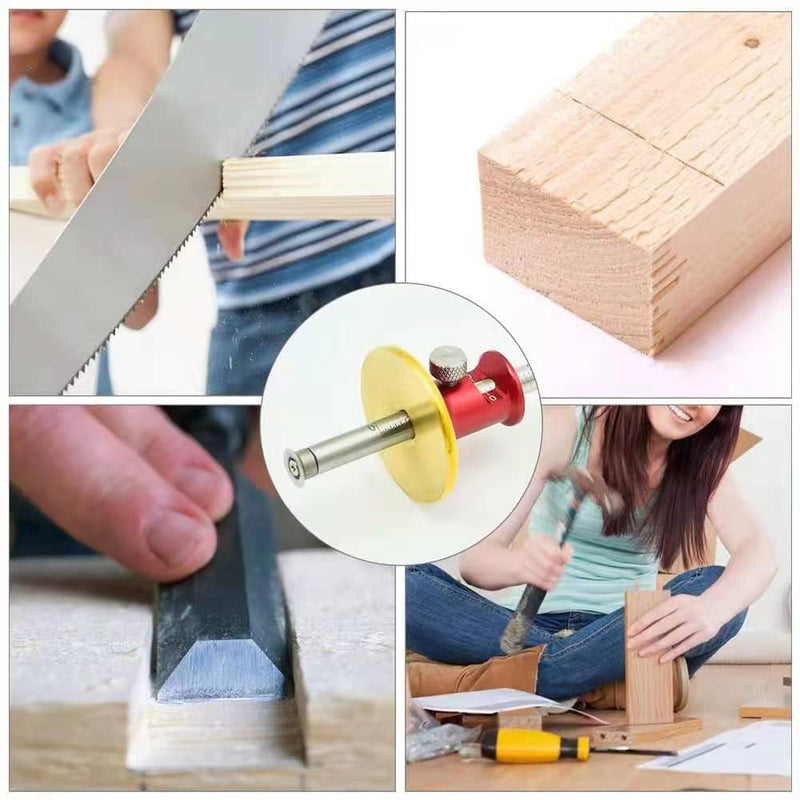 YOSELIN Wheel Marking Gauge,2 Wheel Cutter,Orking Gauges,Marking Guide Wood Marking Knife Woodworking Scribing Tools Dovetail Guide Woodworking Marking Tools,Imperial Scales. Red