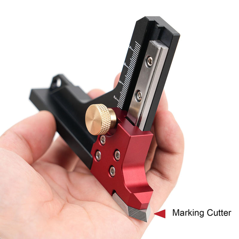 LICAEVEY Woodworking Height Gauge, Precision CNC Machined Aluminum Alloy Depth Measuring Tool with Dual Scale for Table Saw, Router Table, Drill Press