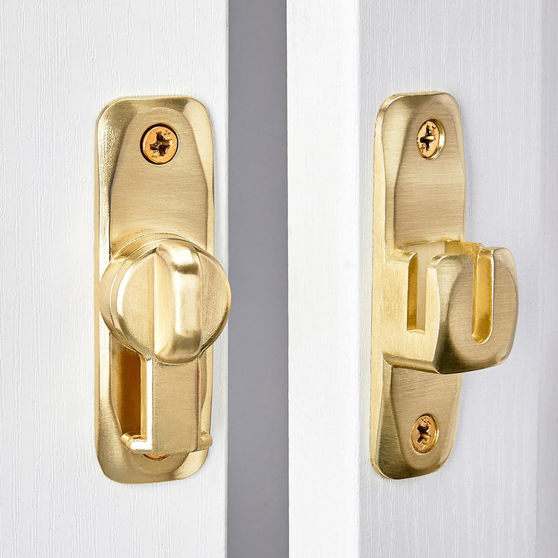 4 Packs Barn Door Latches,Gold 90/180 Degree Gate Lock,Zinc Alloy Right Angle Door Lock Latch,Flip Gate Latches Hardware,Door Security Sliding Door Latch Lock fo Cabinets,Bathroom,Barn Door Gold 4