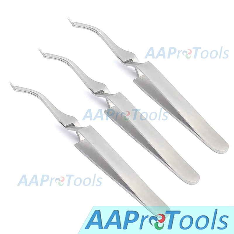 3× Dental Buccal Tube De Bonding Tweezers 5.5" Bracket Placement Reverse Action Narrow End Forcep Pliers Orthodontics Instruments