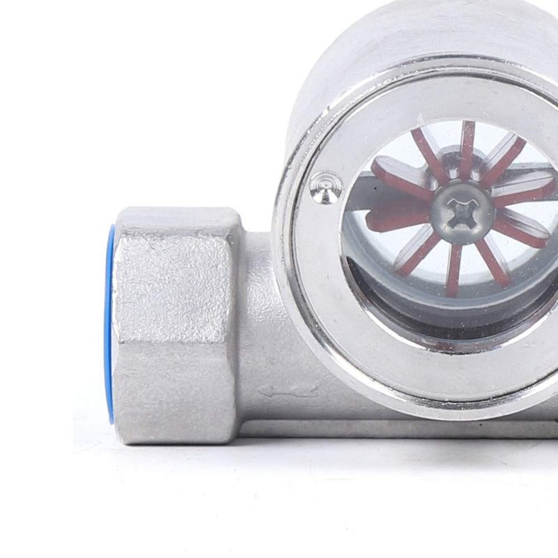 3/4" NPT Stainless Steel 304 Sight Water Flow Indicator with Impeller 362Psi 2.5MPa 3/4" NPT