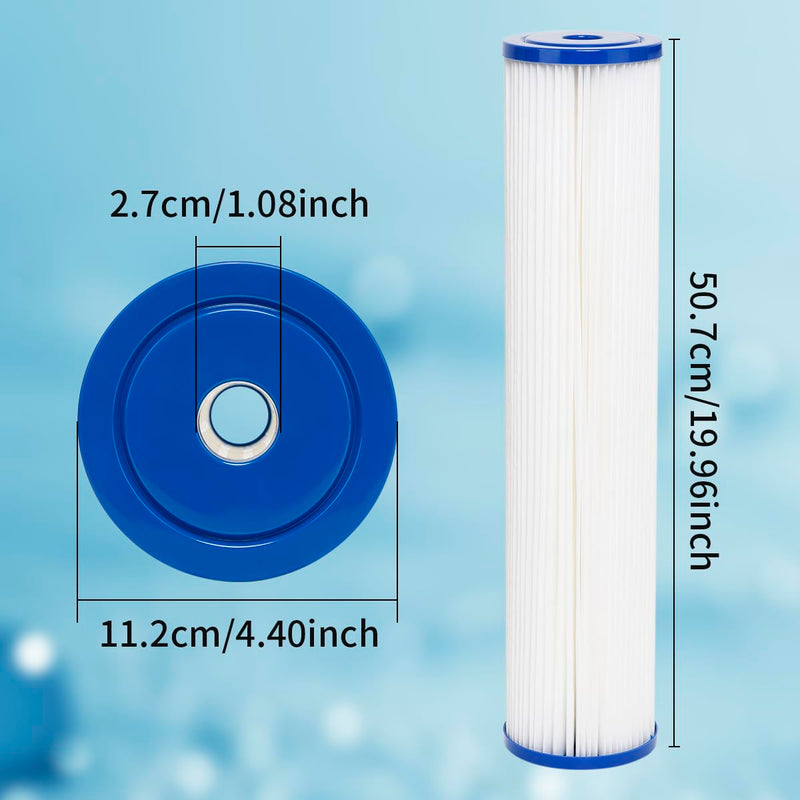 WuYan 20" x 4.5" Whole House Pleated Sediment Water Filter Cartridge for ECP20-20BB, AP810-2, R30-20BB, HDC3001, ECP5-20BB, 2Pack