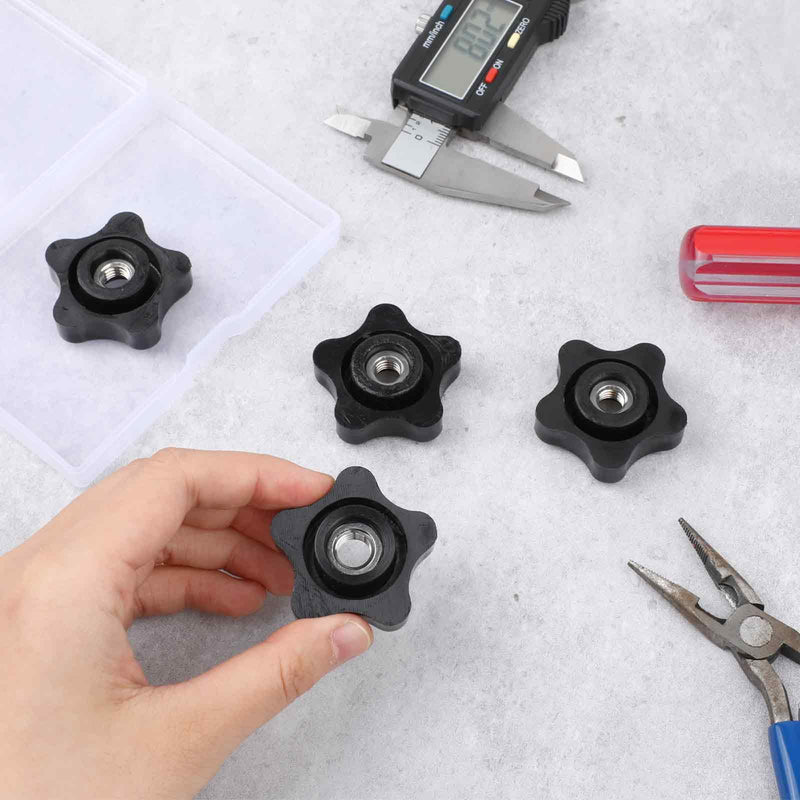 4 Pcs Threaded Knobs 3/8-16 Knob Star Knobs Female Thread Knobs Clamping Nuts Knobs Thumb Screw Threaded Knobs for T Track Bolts Jigs Knobs