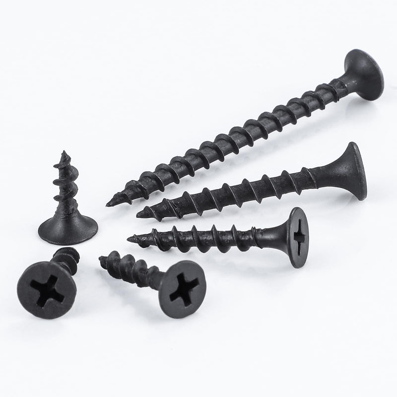 #6 Black Fastener Drywall Screws Kit-Phillips with coarse Threaded tip, Black, Suitable for Drywall Slate, Wood, etc. 1