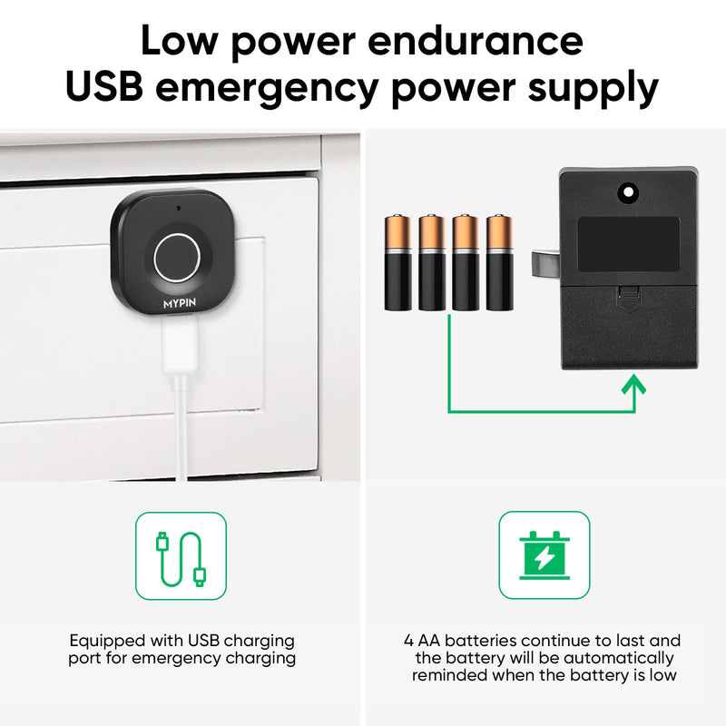 Bluetooth Fingerprint Cabinet Lock With Phone/Watch App Unlock, Smart Biometric Keyless Hidden File Drawer Wardrobe Lock, Child Safety Electric DIY Wooden Furniture Plastic