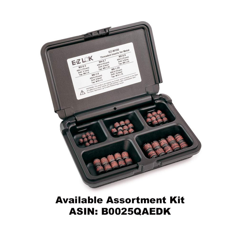 E-Z Lok Externally Threaded Insert, C12L14 Carbon Steel, Meets AISI 12L14, M8-1.25 Internal Threads, M12x1.75 External Threads, 12.50mm Length, Made in US (Pack of 5) 10.4mm M8-1.25 Internal Threads, M12x1.75 External Threads, 12.50 mm Length