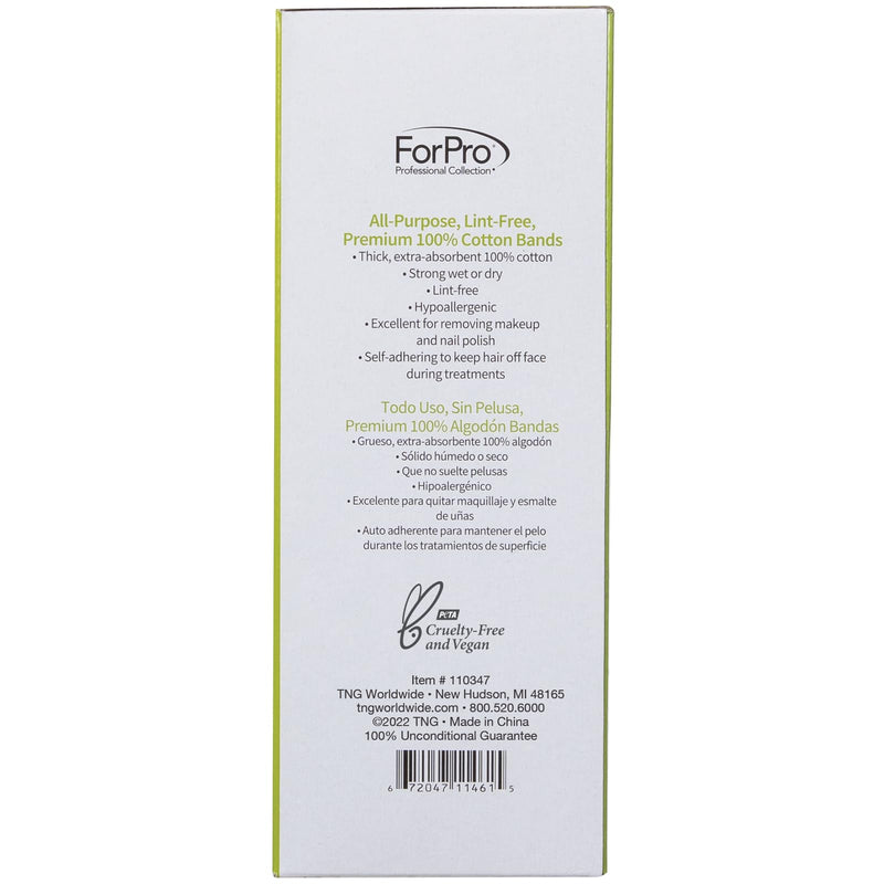ForPro Professional Collection All-Purpose Lint-Free Premium Cotton Bands, 100% Cotton, Lint-Free, Hypoallergenic, Self-Adhering, 6-Count Pack