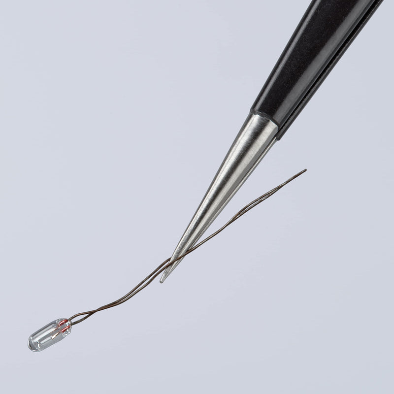 KNIPEX Tools 92 21 03 ESD Stainless Steel Gripping Tweezers-Needle-Point Tips-ESD, 5-1/2"