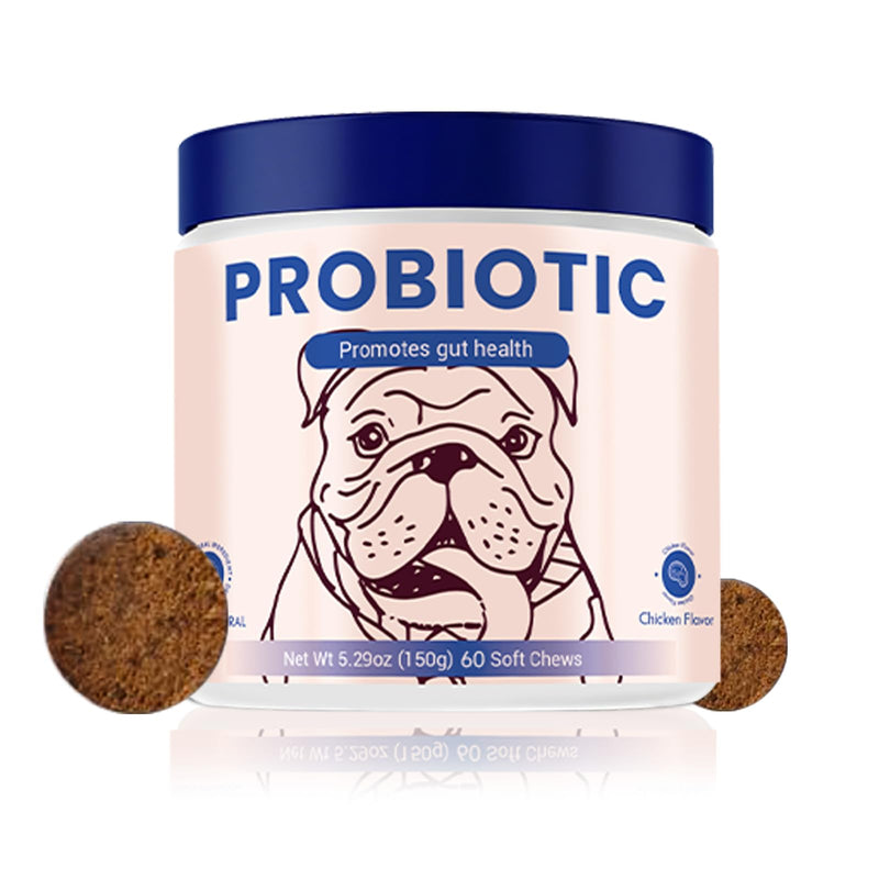 Probiotics for Dog,Support Gut Health,Probiotics for Digestive Health,Digestive Health & Seasonal Allergies-Dog Supplements,60 Soft Chews,Packaging May Vary