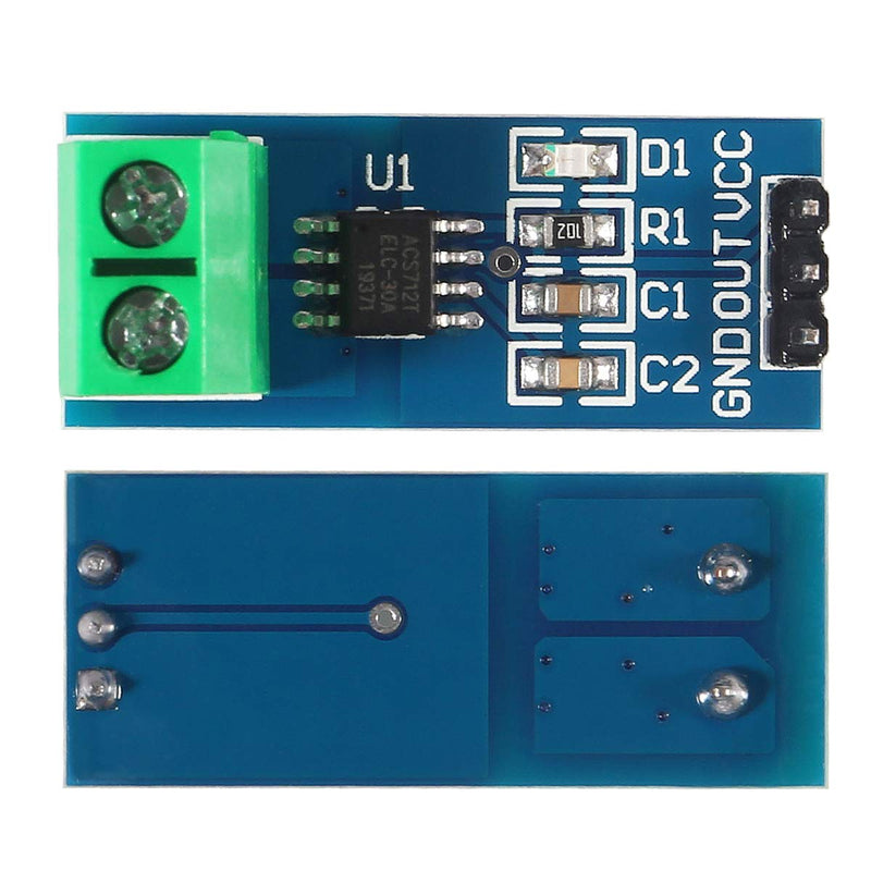 5pcs ACS712 30A Range Current Sensor Module Detector ACS712ELC 5A 20A 30A Amps Amperage (5A)