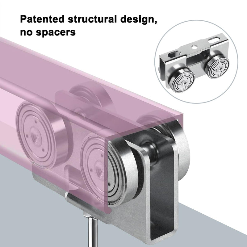 4 Wheel Trolley Assembly Light Duty Electric Hoist Trolley Roller for use with 1-5/8" Wide or All 1-5/8" or Taller Strut Channel 2 Pack