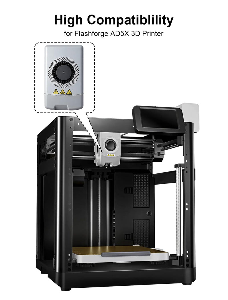 Original AD5X Extruder Front Cover with 4010 Cooling Fan Compatible with Flashforge AD5X 3D Printer, Sprinkler Front Cover Components Direct Replacement for Flashforge Ad5x Accessories