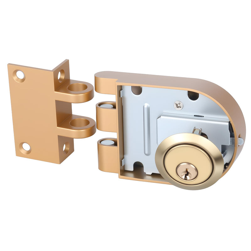 Heavy Duty Safety Double Cylinder Locking,Jimmy-Resistant Design Prohibits Forced Entry by Spreading of Door Frames,Gold