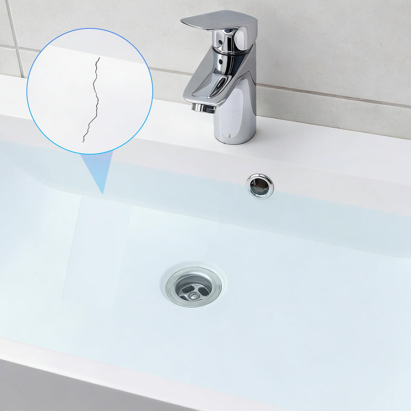 20 Pcs Bathtub Crack Repair Kit, Waterproof Bathtub Hole Repair Kit, Self Adhesive White Tape for Cracked Pool Liner Roof Skylight and Vinyl Skirting