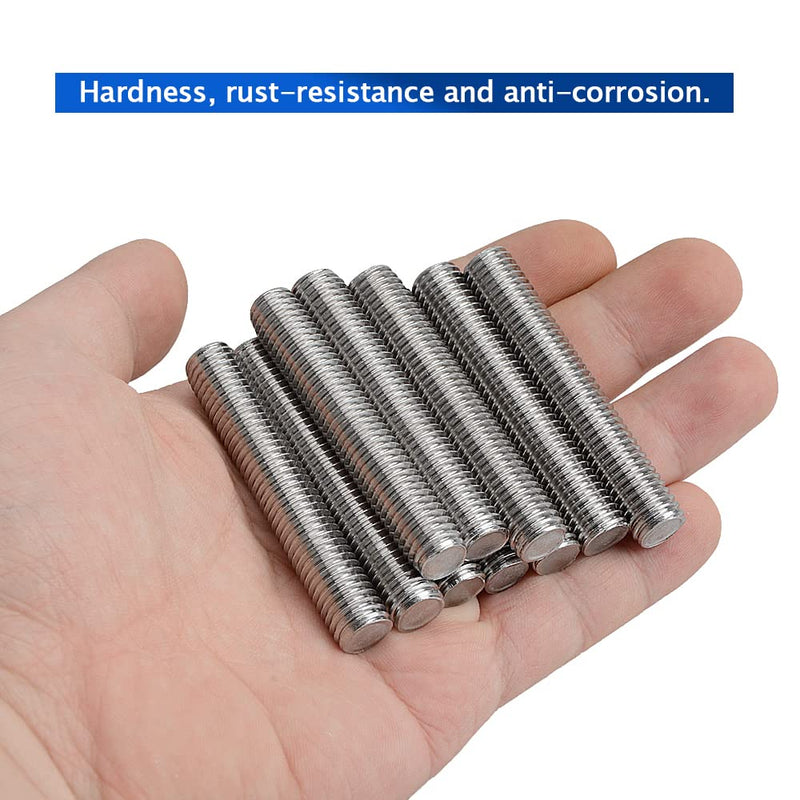 Threaded Rods M10 x 60mm, Fully Threaded Rod 304 Stainless Steel, Fully All Threaded Studs M10-1.5 Thread Pitch for Anchor Bolts, Clamps, Hangers, U-Bolts - 10Pcs M10x60mm