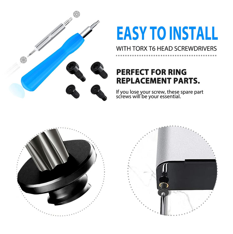 Replacement Screwdriver T6 T15 & + 20Pcs Screws Fit Ring Doorbell 2 3 4 Plus Pro Elite Blue