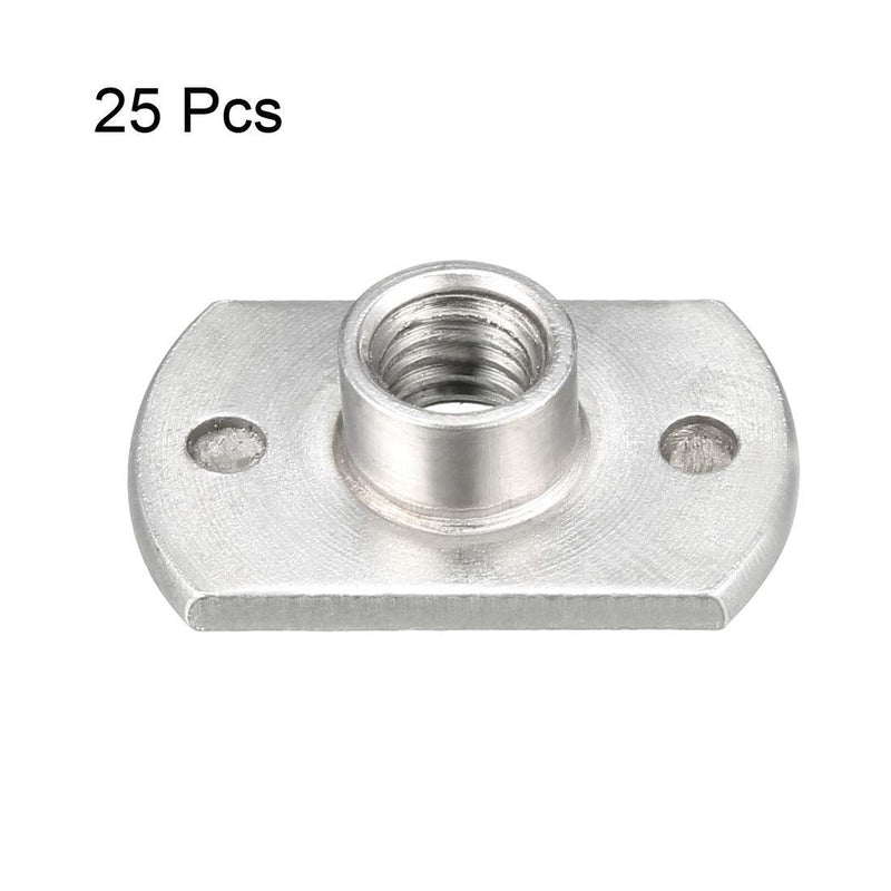 uxcell M6 Carbon Steel Slab Base T-Shaped 2 Projection Weld Nuts Pack of 25
