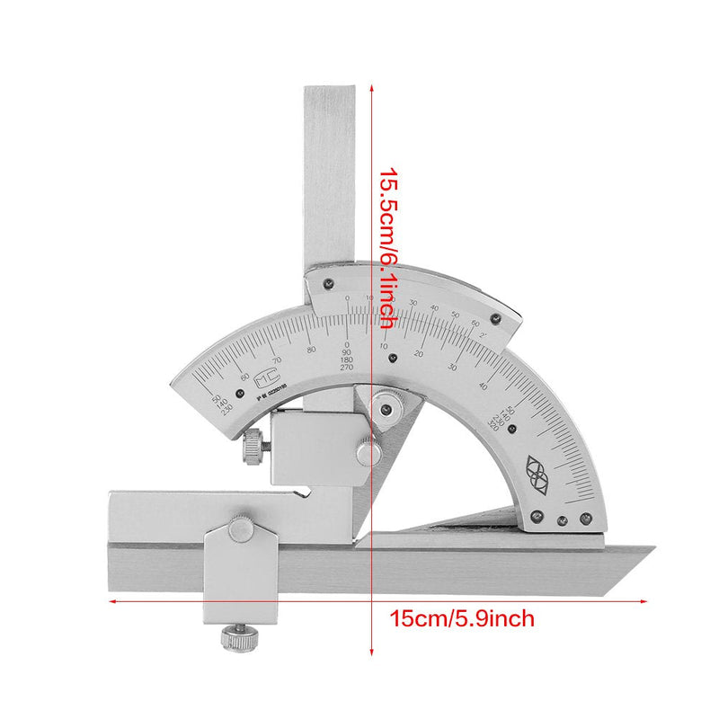 Walfront Universal Carbon Steel Vernier Bevel Protractor 0-320° Exactness Angle Measuring Ruler Tools for Woodworking/Carpenter/Construction Carbon Steel DIY Accuracy 0.02
