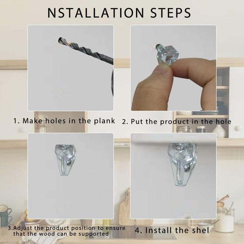 20 Pcs 5mm Clear Plastic Cabinet Shelf Support Pins, Clear Shelf Support Pegs, Shelf Pins Clear Shelf Support Pegs, Shelf Holder Replacement Peg, Shelf Holder Bracket Steel Pins 20 Pcs