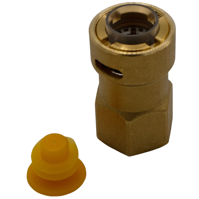 Supplying Demand SB1 1/4 Inch Flare Quick Connect HVAC Brass Coupler Fitting (Pack of 2) 1/4 Inch (Pack of 2) 1/4" SB1 Flare
