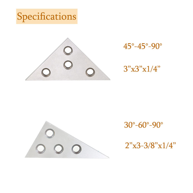 2Pcs Angle Gauge Block Set, Accuracy Steel Gauge Block Machinist Tool 30 to 90 Degree with Box