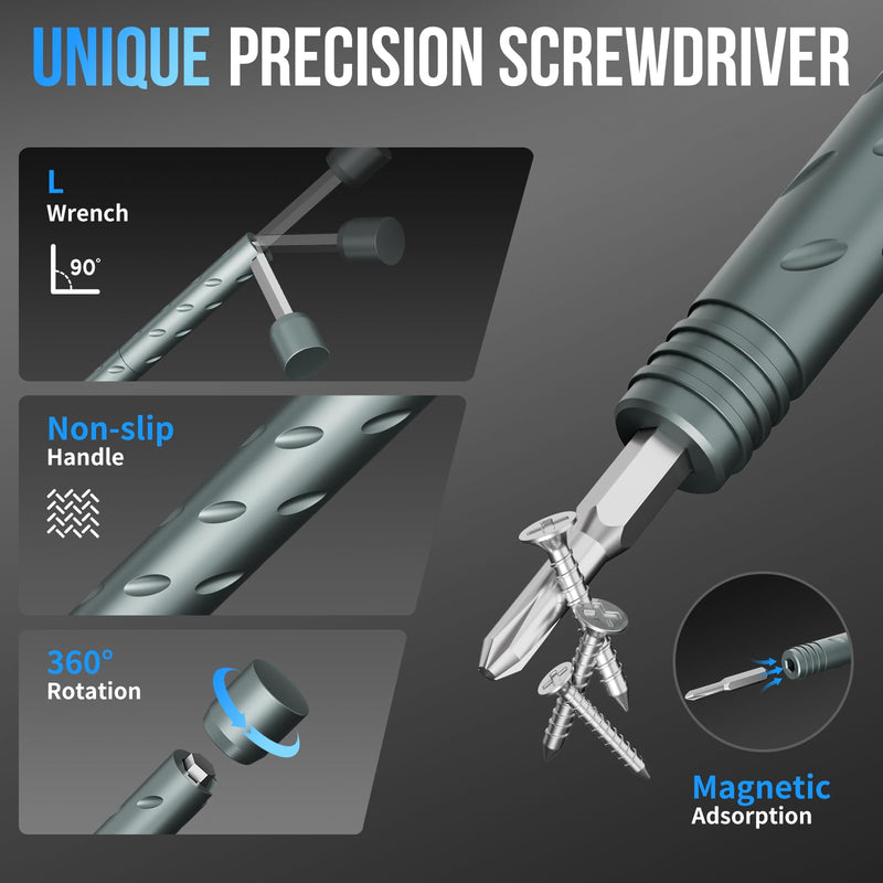 STREBITO Precision Screwdriver Set for Electronics Repair 55 in 1 (Blue) | Compact Repair Tool Kit with Precision Screwdriver, Mini Wrenches, Pry Tools and 36 CRV Bits for Computer, Laptop, Eyeglass Blue