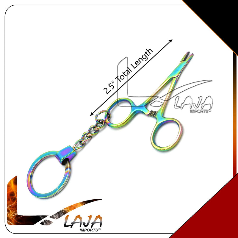 Multi Titanium Rainbow Needle Holder Driver Miniature Stainless Steel Instruments Keychain for Educational Use