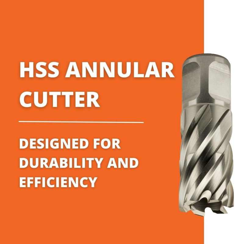 Slugger by Fein HSS Annular Cutter with Pilot Pin, 7/8" Dia, 1" Depth | 3/4" Straight Shank, Enhanced Cutting Geometry for Precision Drilling, High-Durability Steel, 63134222041