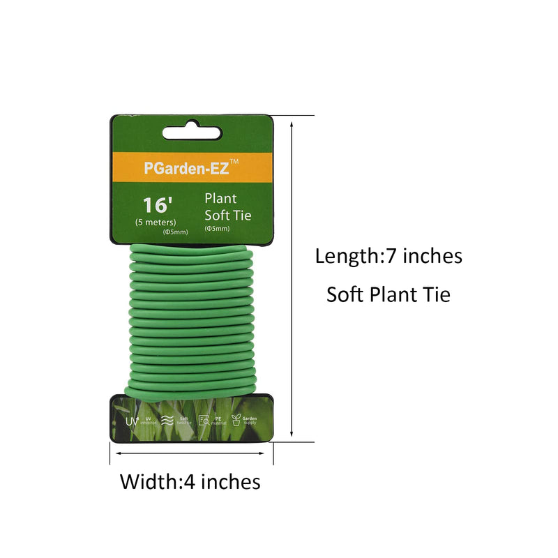 Green Soft Twist Tie Plant Tie Flexible TPR Garden Supply, for Tomatoes Roses Vines Organizing(16.4 feet/ 5 Meters)…, 16 feet 16.4 feet/ 5 Meters