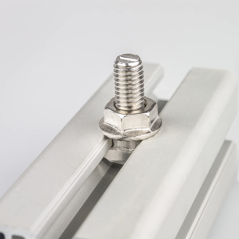 uxcell 20Pcs T-Slot Bolts, M5 x 20mm Hammer Head Bolt T Screw Drop-in Stud for 2020 Series T-Slot Aluminum Extrusion Profile, Carbon Steel Nickel Plated, Silver 20