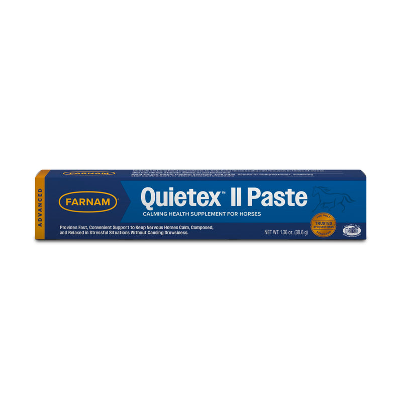 Farnam Quietex II Horse Calming Paste, 32.5 ml Syringe, Manage Nervous Behavior & Keep Horses Calm, Focused & Composed, 7 Stress-Relieving Ingredients, Calm Magnesium Supplement