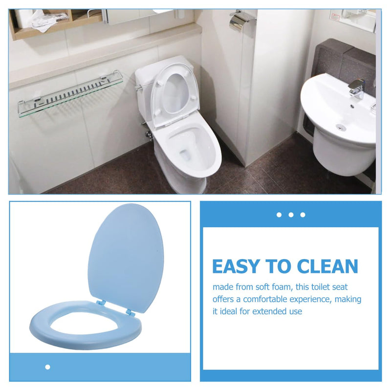 Elongated Toilet Seat Foam Toilet Seat for Bathroom Soft Cushion with Thick Foam Padding Easy to 17.91 X 13.77 X 1.57 in