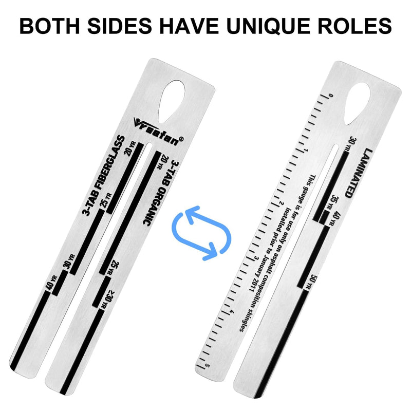4/09 Shingle Gauge, Roof Tool, Pitch Gauge Roofing with Carabiner for Measuring and Analyzeing The Thickness of Roof Shingle (5PACK) 5PACK